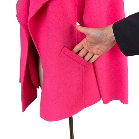 Talbots Petites Wool Blend Solid Hot Pink Felt Business Casual Blazer Jacket - Picture 7 of 12